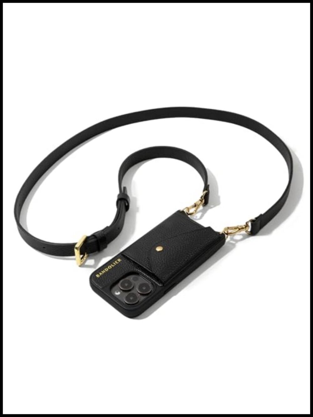 Leather Crossbody Phone Case iPhone 15 Pro Wallet Card Holder Shock Absorbent
